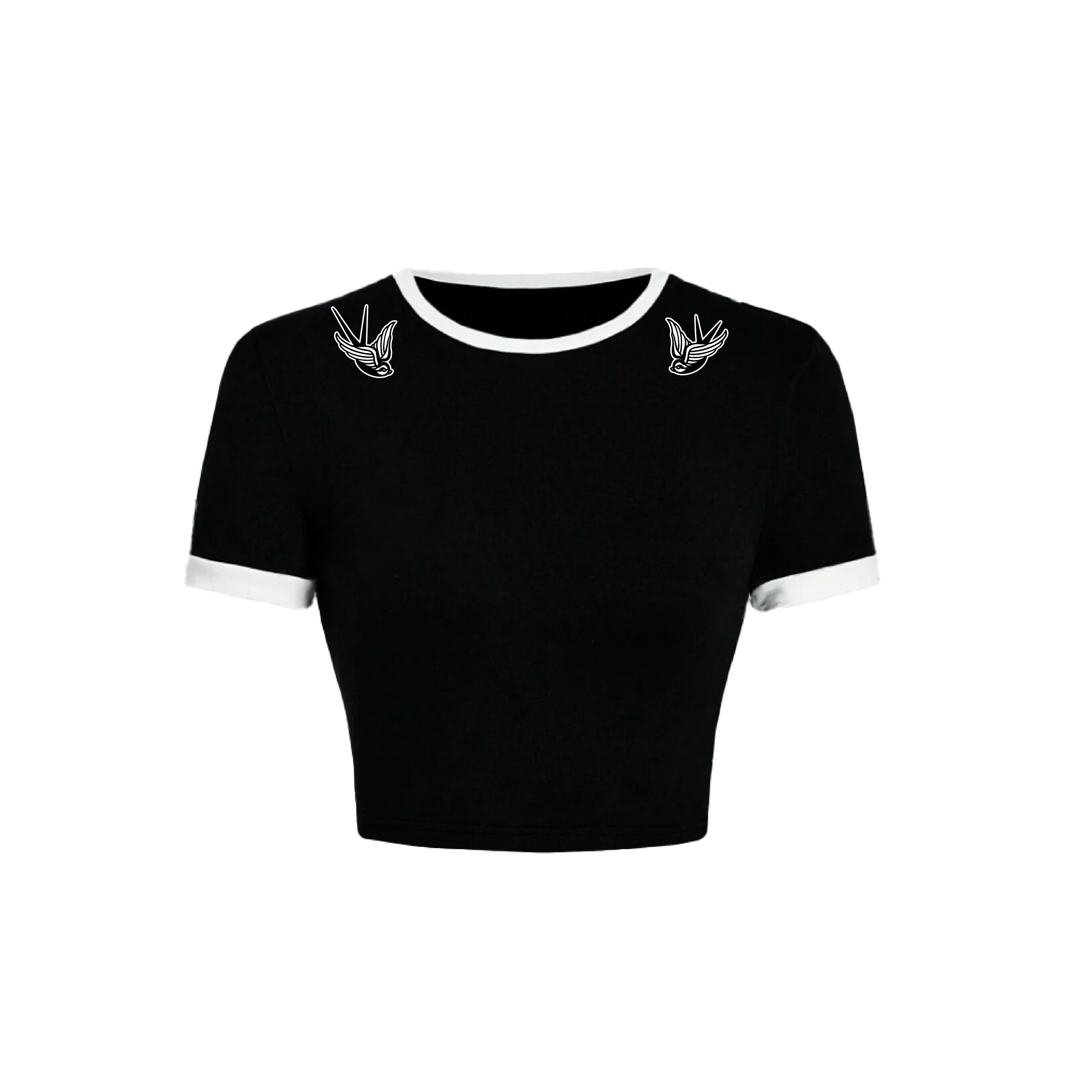 camiseta entallada crop golondrinas